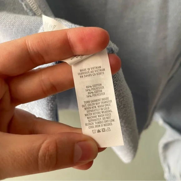 Aerie | New Heights Crop Turtleneck Sweatshirt Blue Cloud Wash - Picture 6 of 6